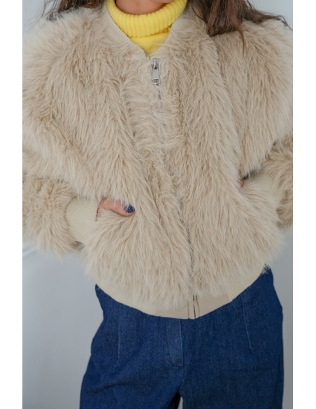 NANA MODA FOURRU BEIGE VESTES FEMME