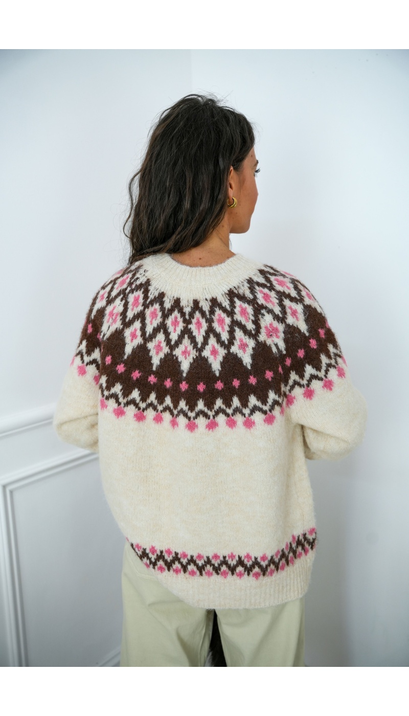 la tienda de alex ECRU ROSE GILET FEMME