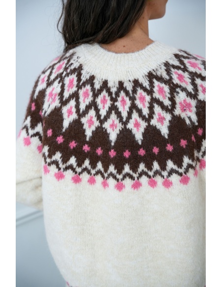 la tienda de alex ECRU ROSE GILET FEMME