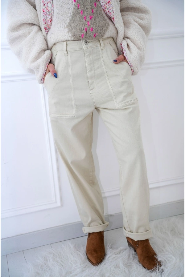 Jean Mom Ecru TEODORA Noho - 1 | Accueil