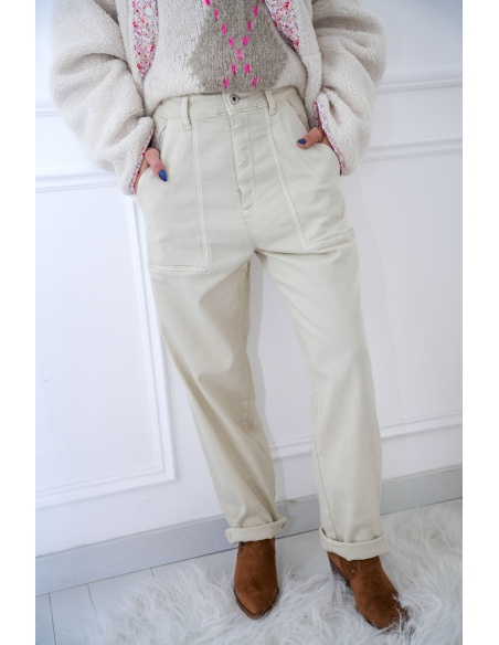 new2000  ECRU JEANS FEMME