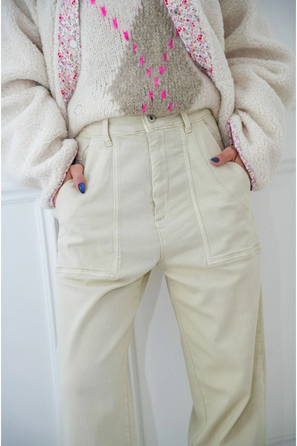 Jean Mom Ecru TEODORA Noho - 1 | Accueil 2
