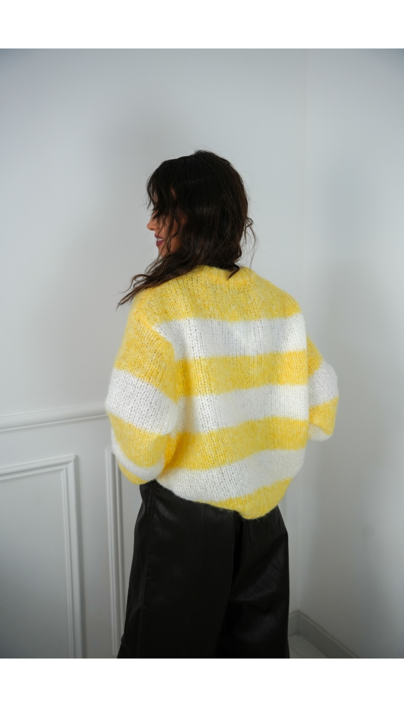 LILY DRESSING SO KITSCH RAYE JAUNE PULL FEMME