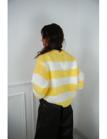 LILY DRESSING SO KITSCH RAYE JAUNE PULL FEMME