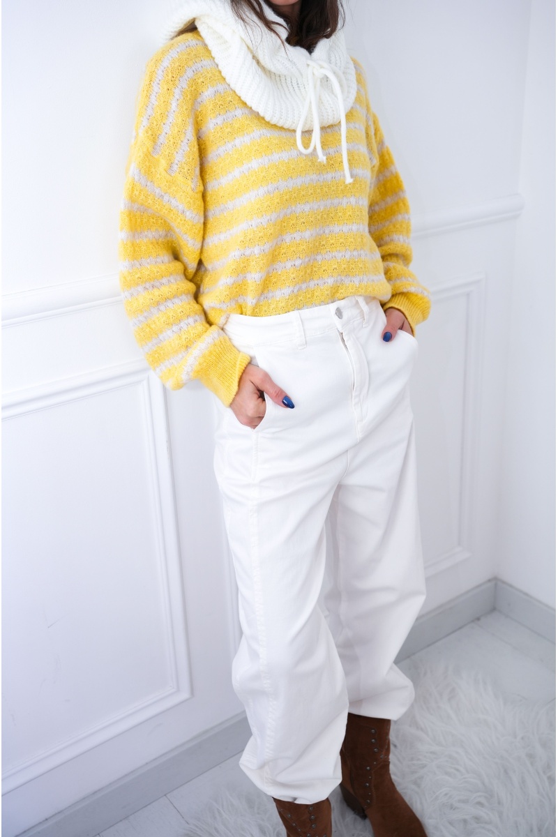 Pull Rayé Jaune BESS