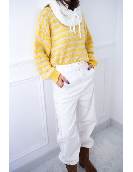 BLUED SOUL RAYER JAUNE PULL FEMME