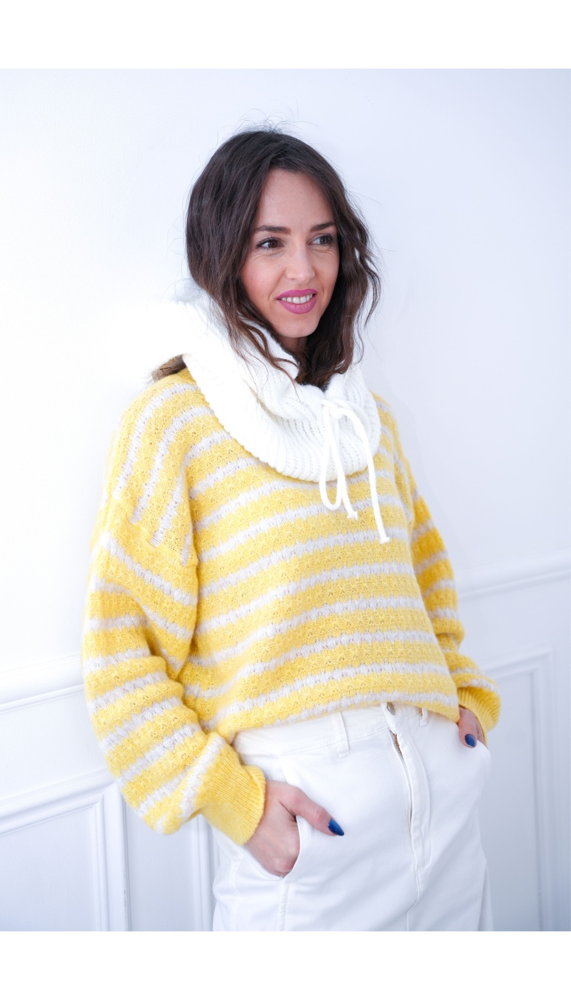 BLUED SOUL RAYER JAUNE PULL FEMME