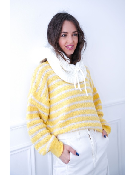 BLUED SOUL RAYER JAUNE PULL FEMME