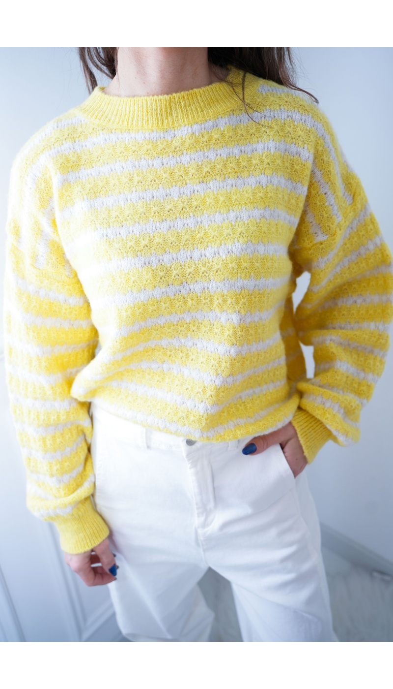 Pull Rayé Jaune BESS