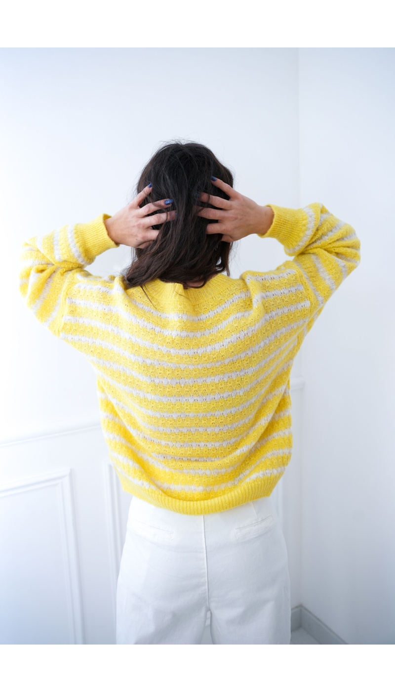 BLUED SOUL RAYER JAUNE PULL FEMME