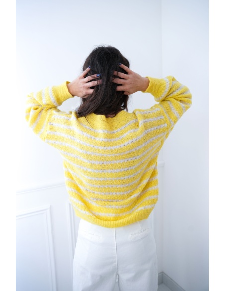 Pull Rayé Jaune BESS