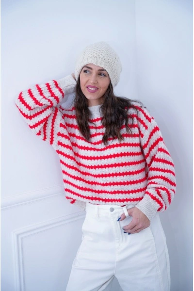 Pull Rayé Rouge BESS Noho - 1 | HAUTS
