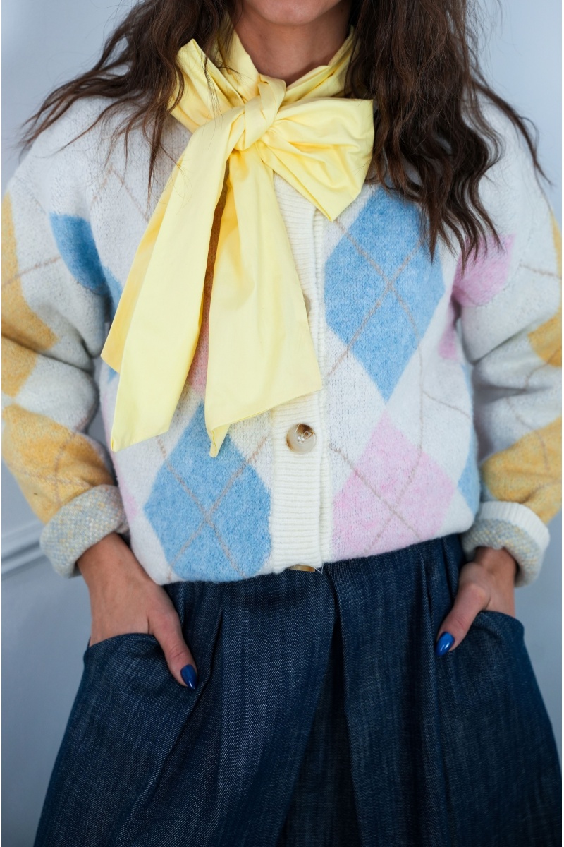 Gilet Carreaux Pastel LOUNA 2