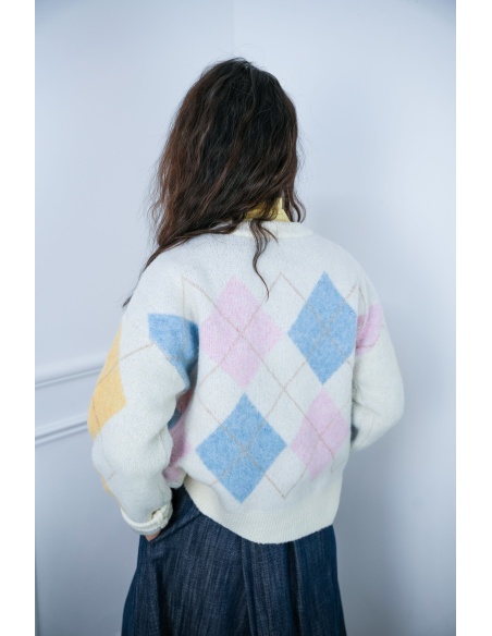 Gilet Carreaux Pastel LOUNA