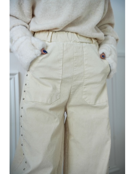 BADALONA SL COTELE ECRU PANTALON FEMME