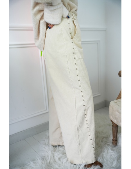 BADALONA SL COTELE ECRU PANTALON FEMME