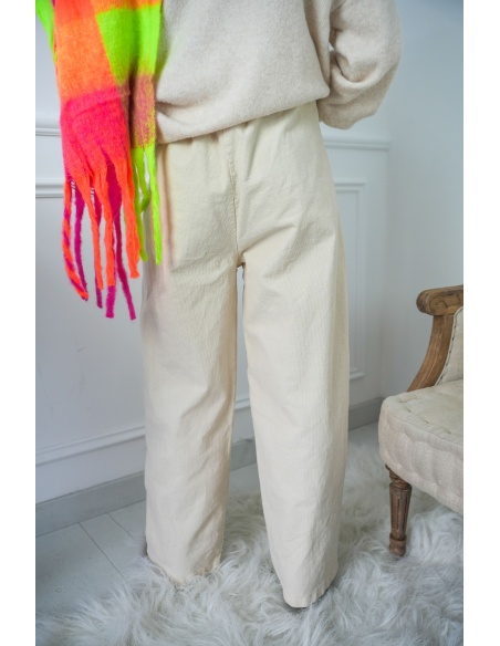 BADALONA SL COTELE ECRU PANTALON FEMME