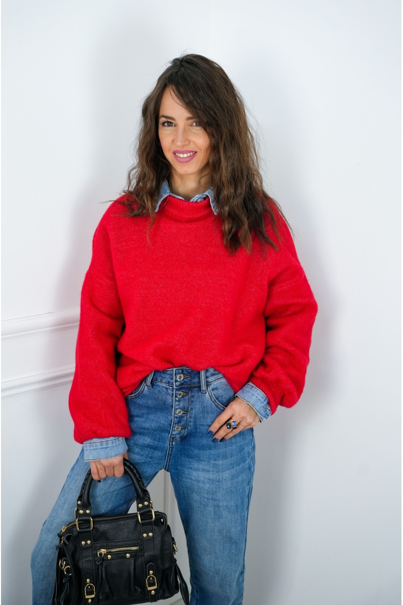 Pull Oversize Rouge BELLA 2