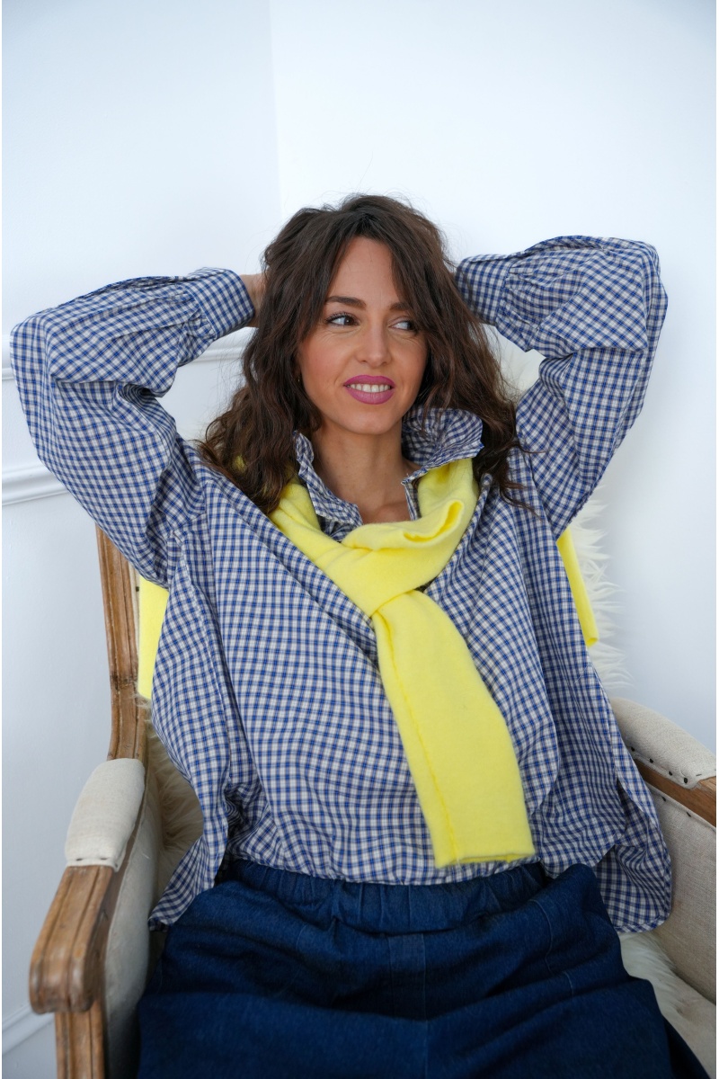 Chemisier Carreaux Marine THAIS 2