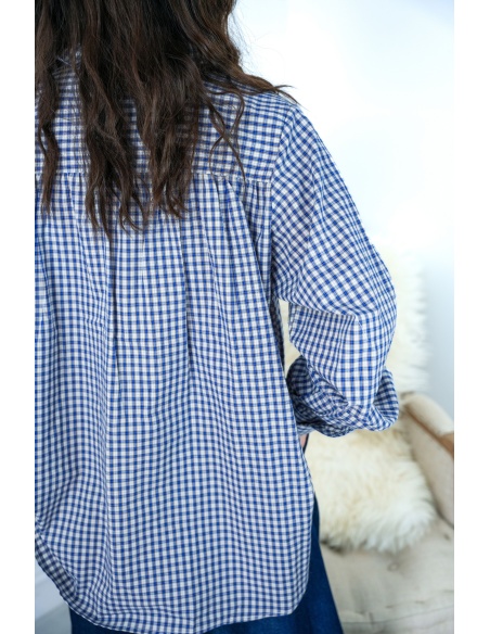 Chemisier Carreaux Marine THAIS
