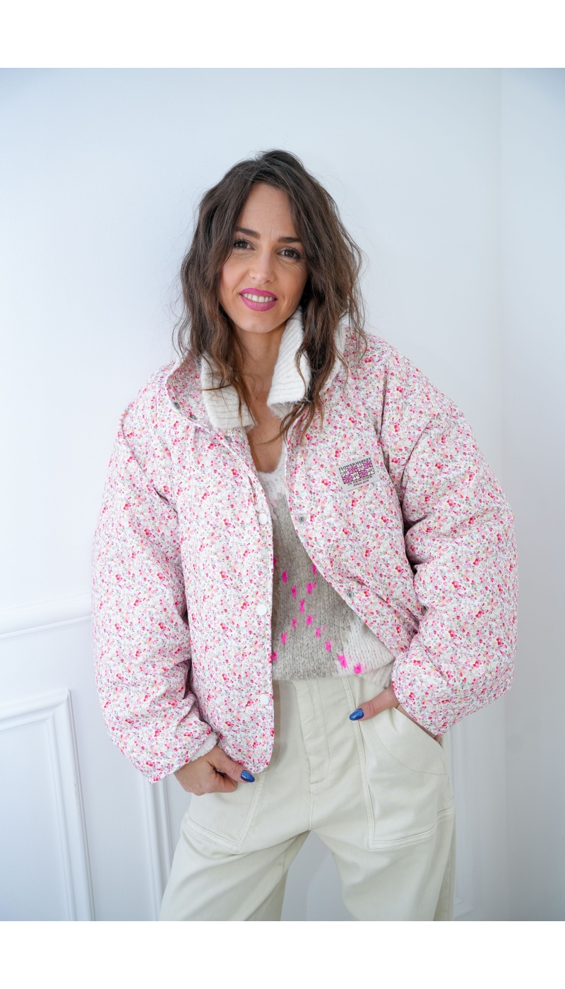 Veste Réversible Ecrue FLOWER