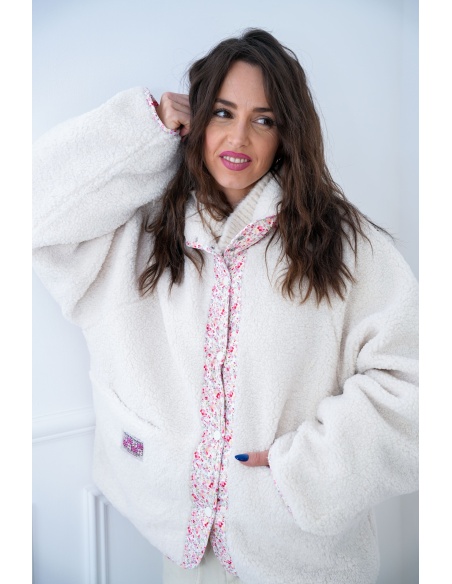 Veste Réversible Ecrue FLOWER