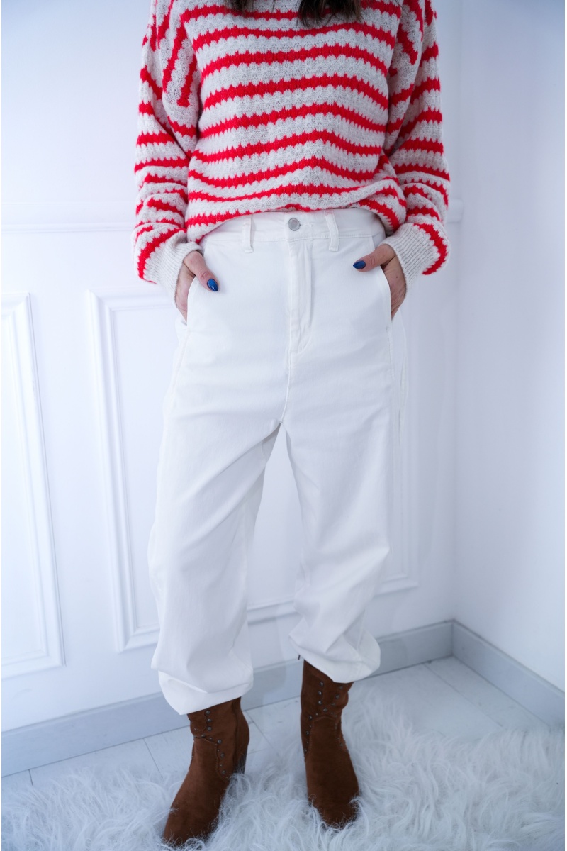 Pantalon Boyfriend Blanc LENA