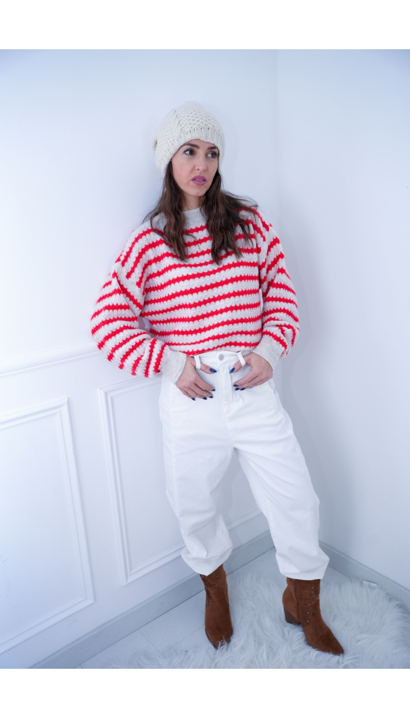 Pantalon Boyfriend Blanc LENA