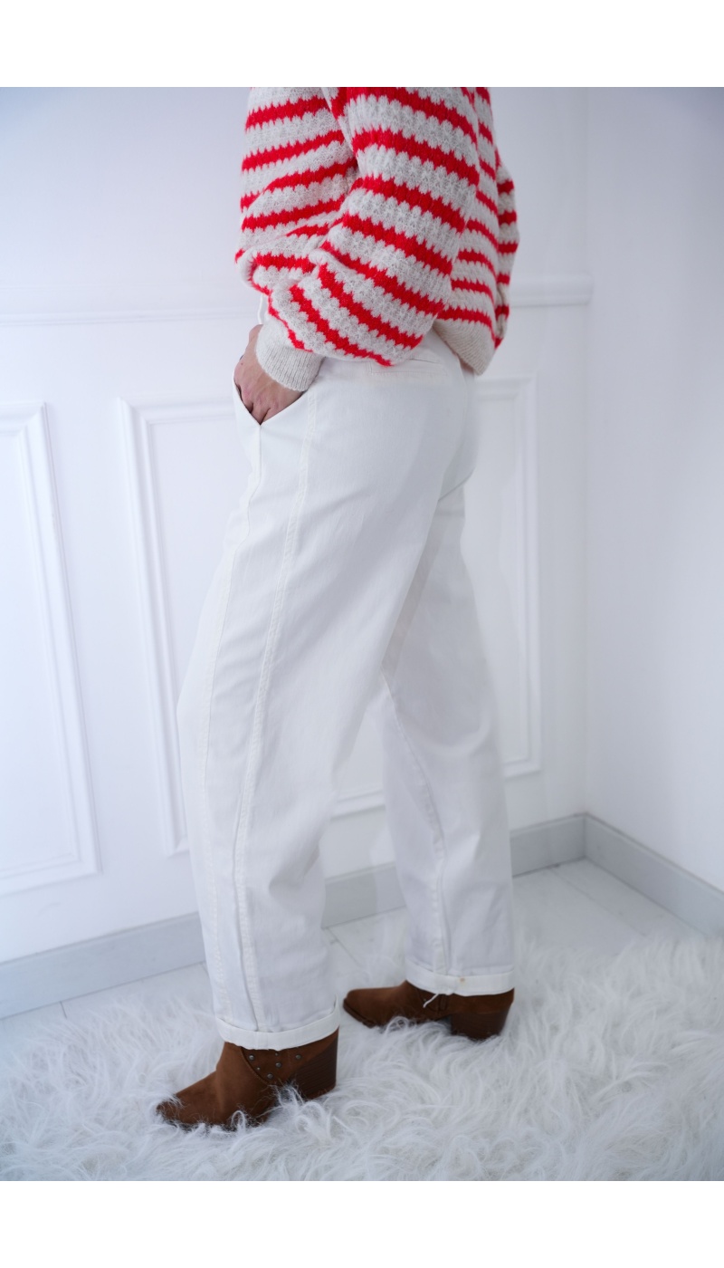 Pantalon Boyfriend Blanc LENA