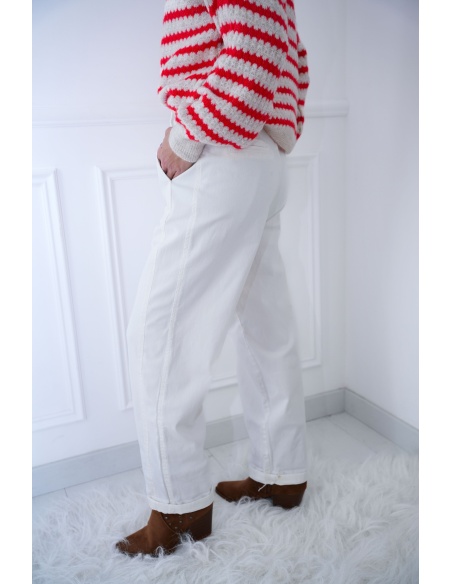 Pantalon Boyfriend Blanc LENA