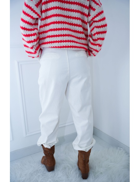 Pantalon Boyfriend Blanc LENA