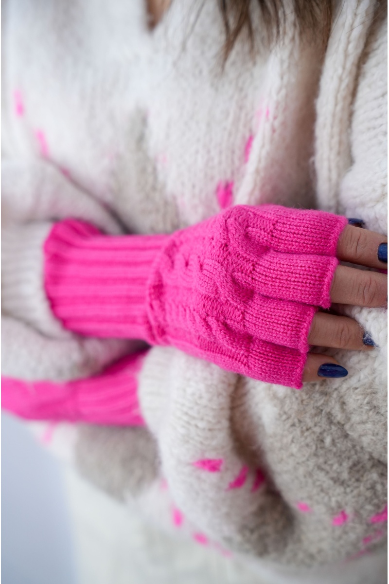 Mitaines Torsadées Rose GIRLY 2