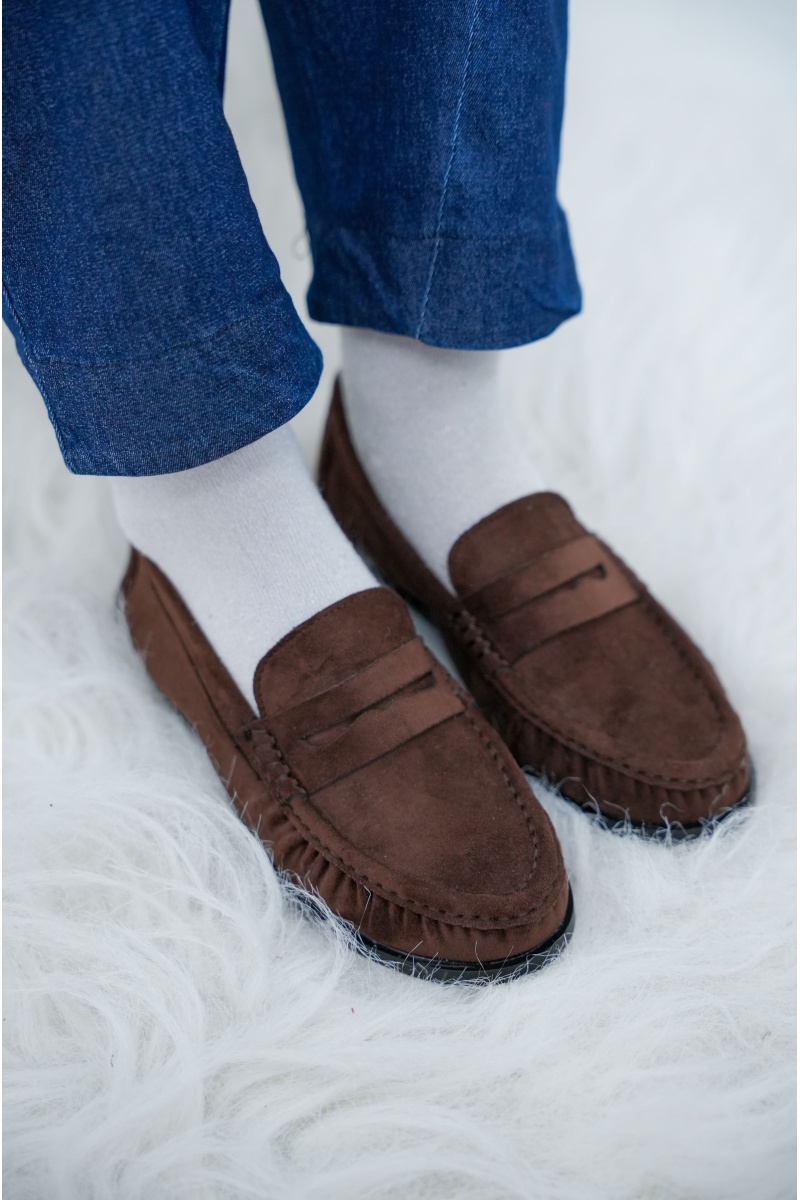 Mocassins Suédine Marron LOLA