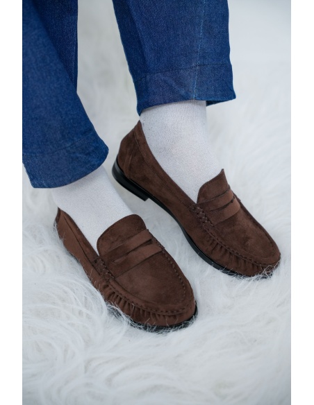Mocassins Suédine Marron LOLA
