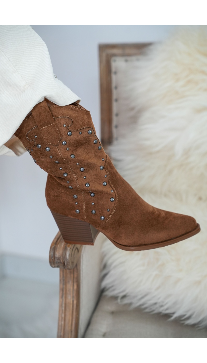Bottines Clous Camel OLIVIA