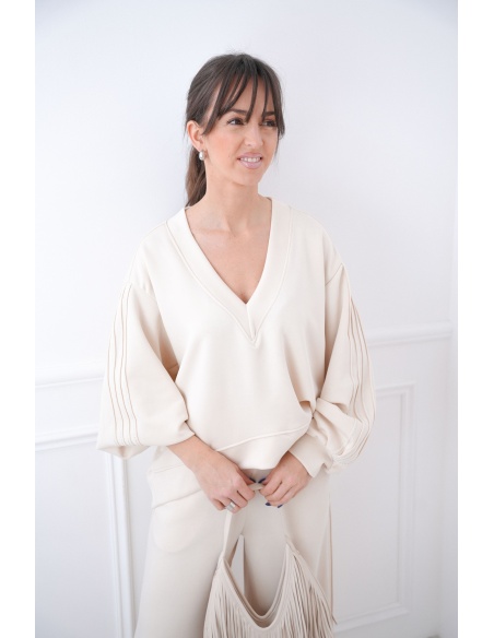 GARCONNE SARL TOPHA ARGENT ECRU PULL FEMME