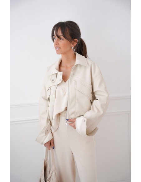 Veste Simili Ecru ROXANE