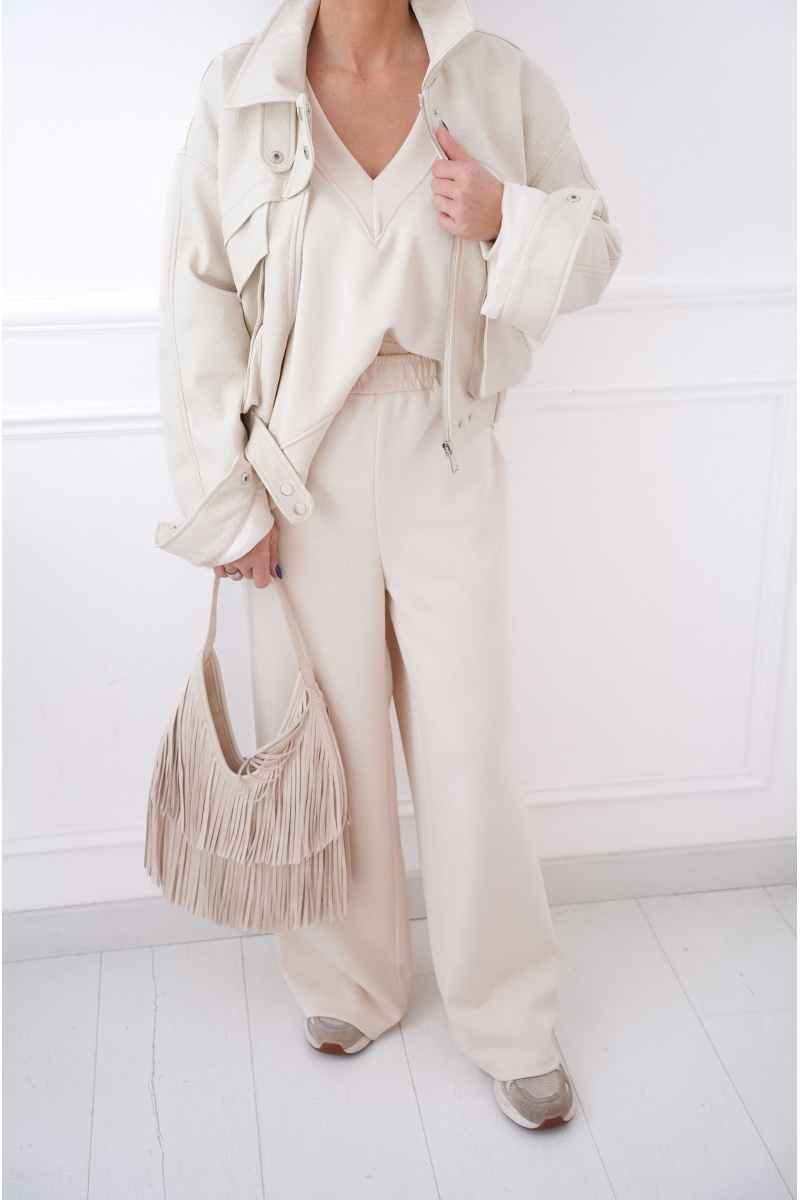 GARCONNE SARL TOPHA ARGENT ECRU PANTALON FEMME 2