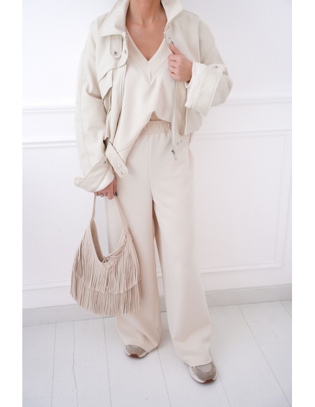 GARCONNE SARL TOPHA ARGENT ECRU PANTALON FEMME