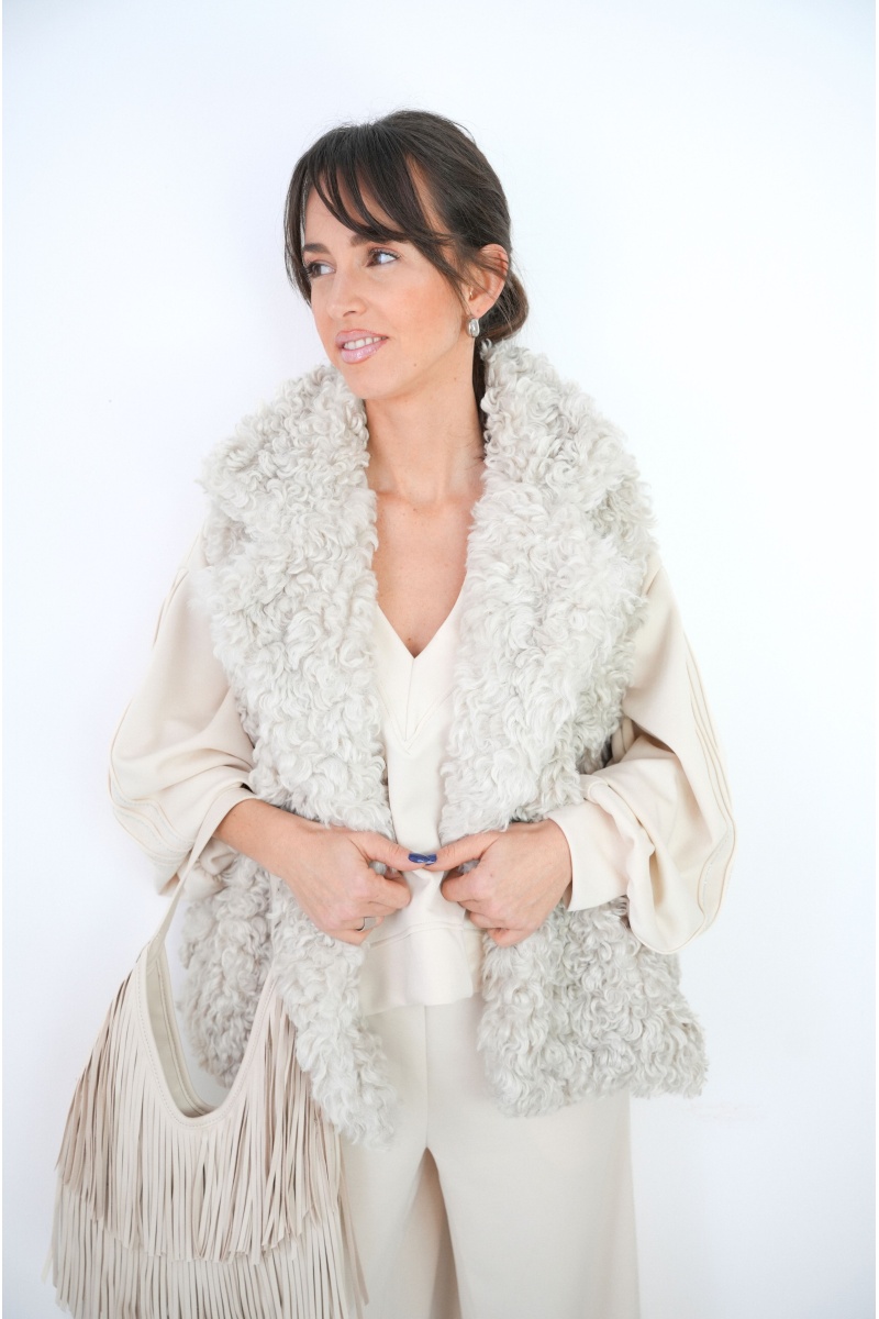 Gilet Ecru Bouclette YUKI