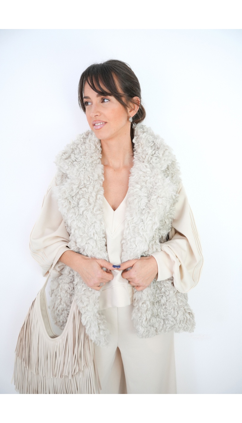 global cl design  ECRU GILET FEMME