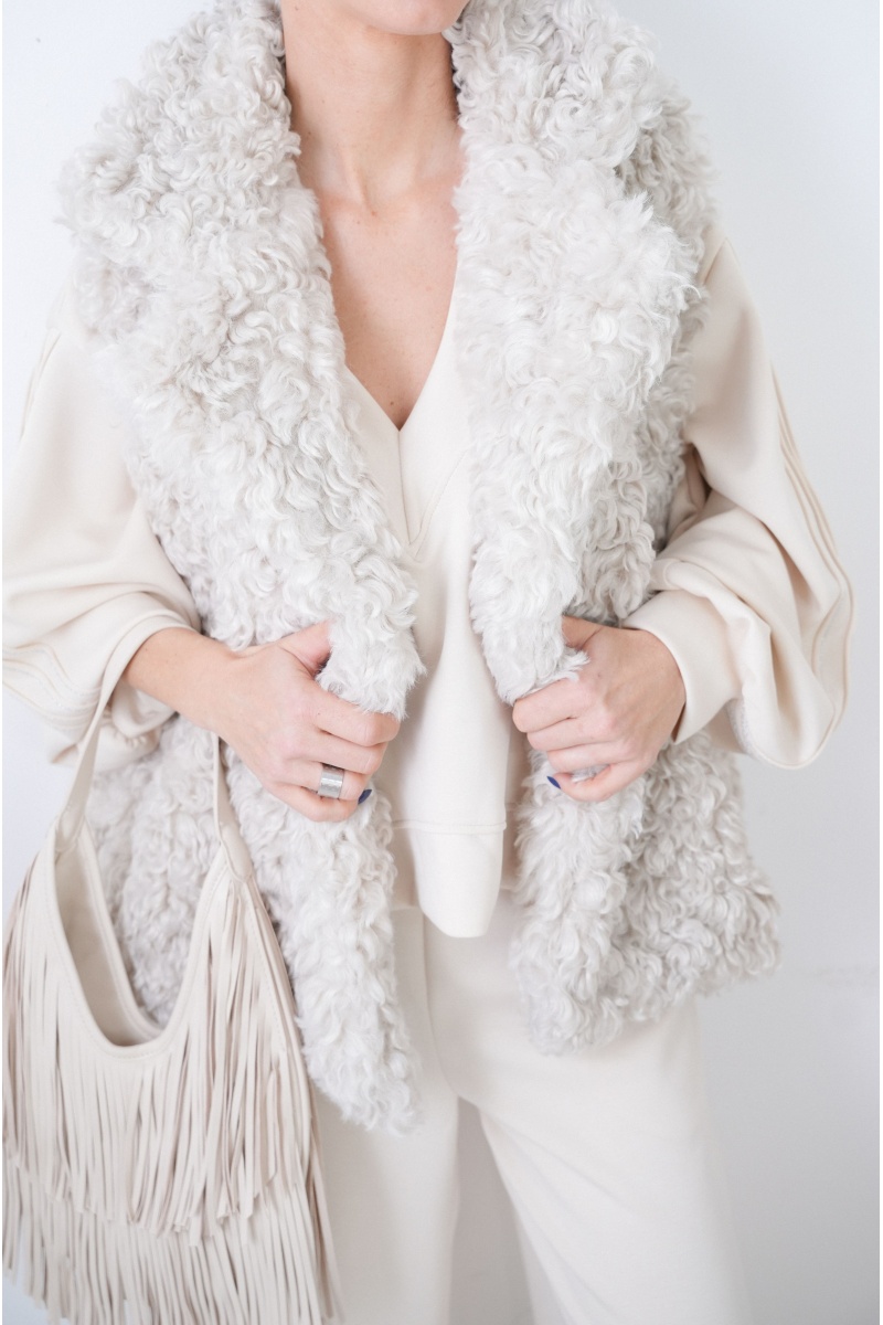 global cl design  ECRU GILET FEMME 2