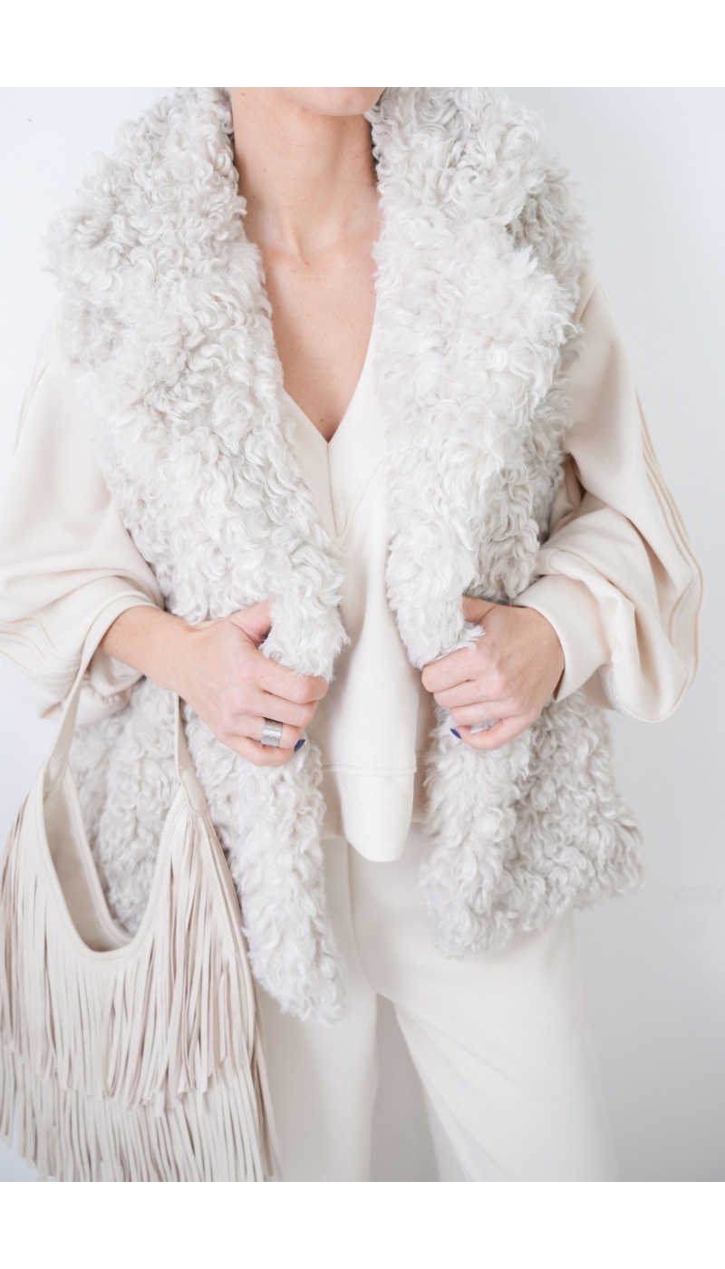 Gilet Ecru Bouclette YUKI