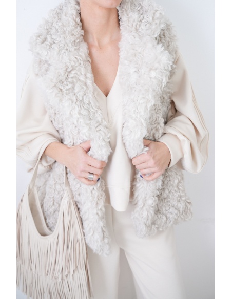 Gilet Ecru Bouclette YUKI