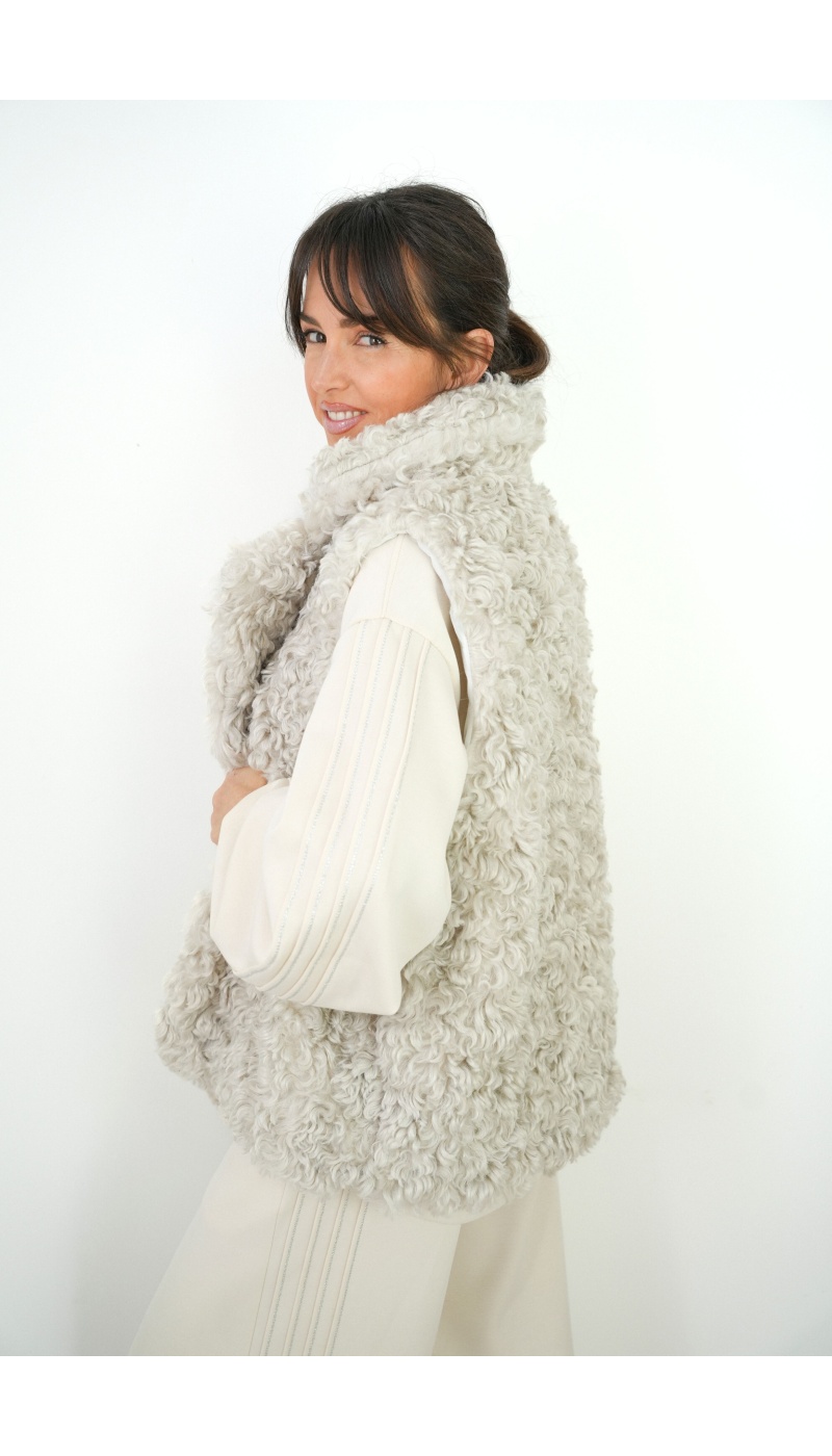 Gilet Ecru Bouclette YUKI