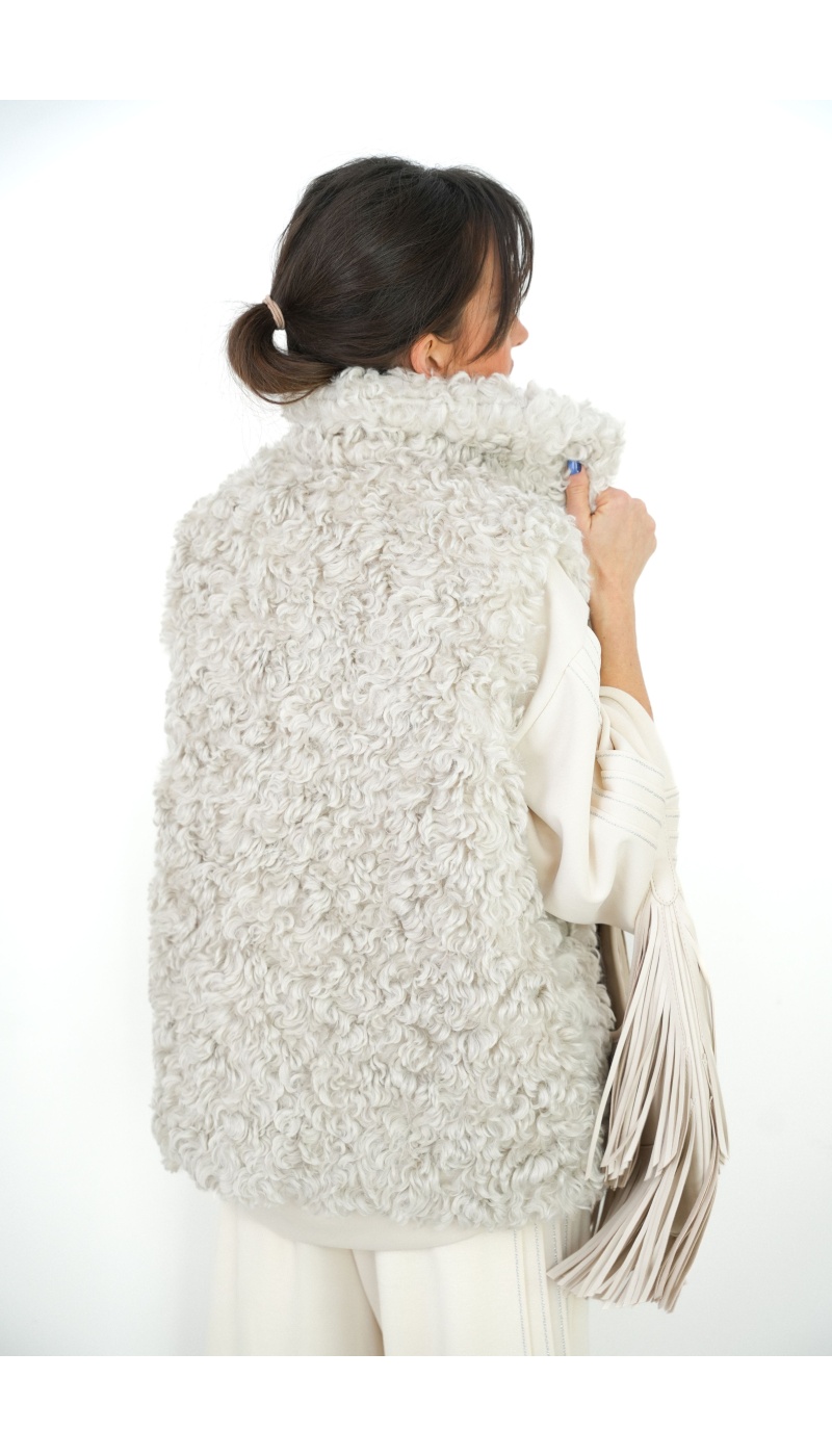 Gilet Ecru Bouclette YUKI