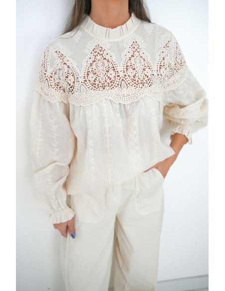 Blouse Broderie Ecru VICTORIA