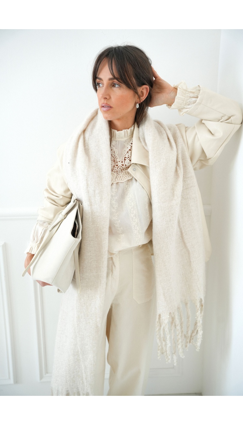 Echarpe Argentée Ecrue ASHER