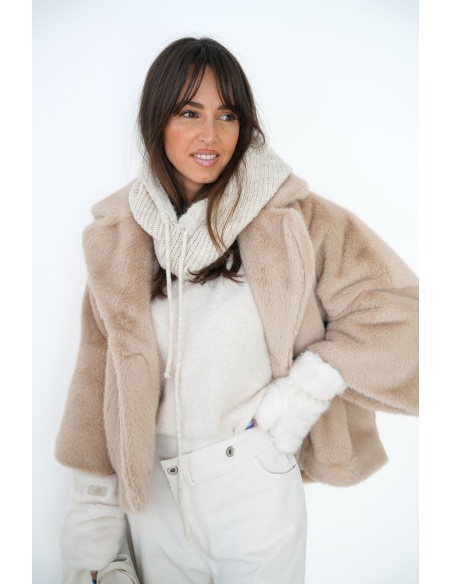 Veste Fourrure Ecrue CHARLOTTE