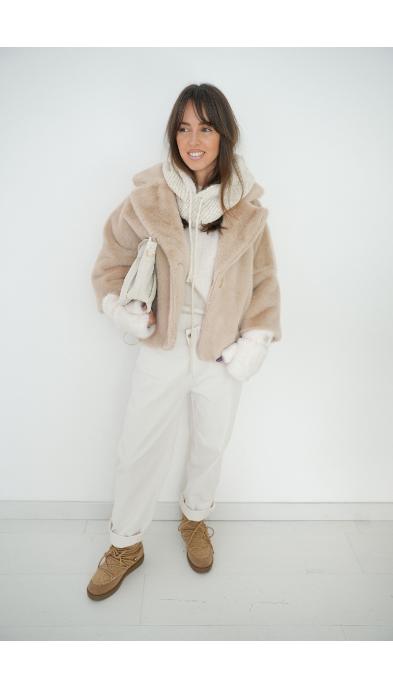 Veste Fourrure Ecrue CHARLOTTE